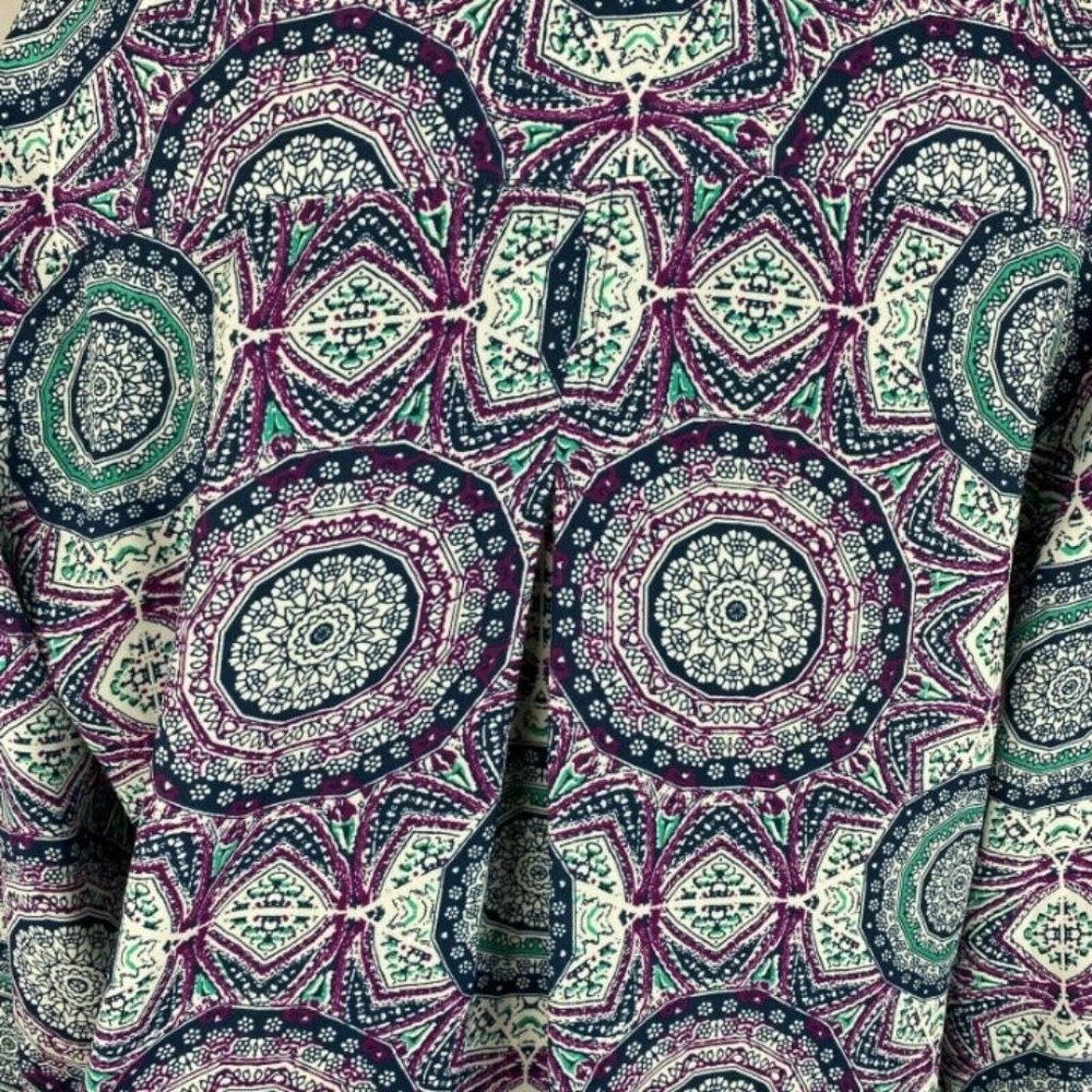 Foxcroft Nyc 8 Patterned Button Down Tunic Top Lo… - image 8